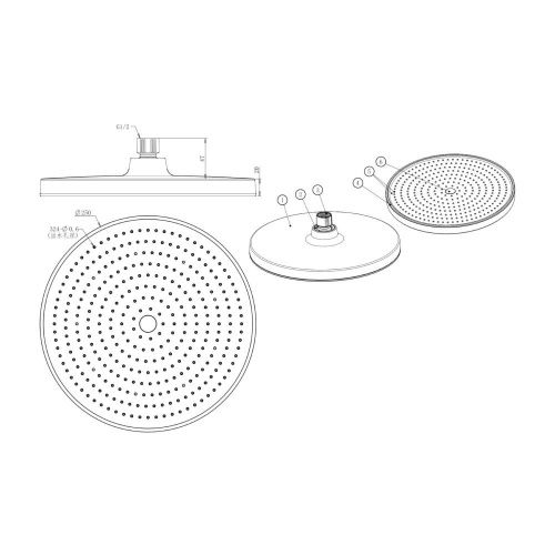 Верхний душ Savol SK-DP11 белый - фото 3