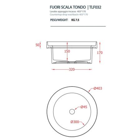 Раковина керамическая Artceram Fuori Scala TFL032 01 00 40 см встраиваемая цвет белый без отверстий под смеситель