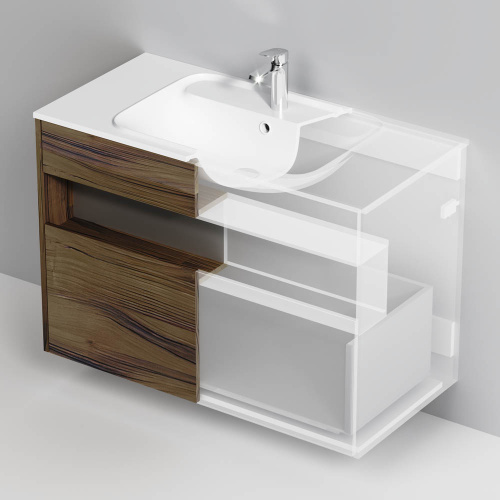 Тумба под раковину Am.Pm Func M8FFUX1001OF 101х49х70 подвесная цвет темное дерево - фото 5