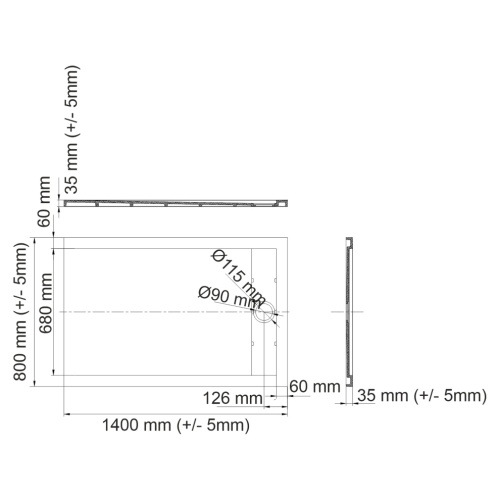 Душевой поддон WasserKRAFT Mindel 85T 85T35 140х80 искусственный камень белый - фото 3