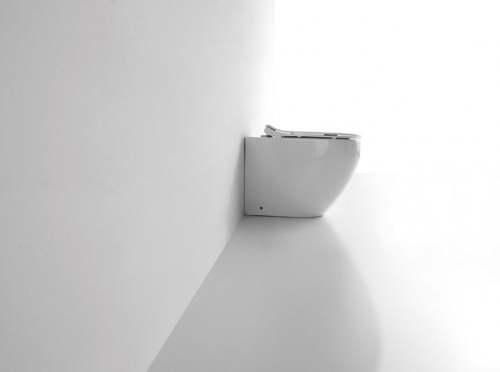 Унитаз приставной CeramaLux 3176 белый глянцевый с сиденьем микролифт безободковый каскадный смыв - фото 3