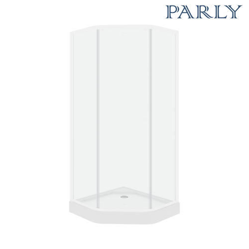 Душевой уголок Parly ZEP91 90х90 стекло прозрачное профиль белый с поддоном - фото 2