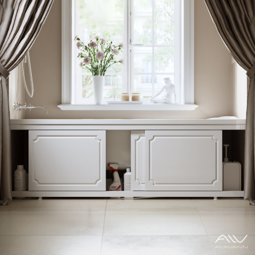 Экран под ванну Alavann Ametist 150 см ALV0251001 фронтальный МДФ раздвижной белый - фото 4