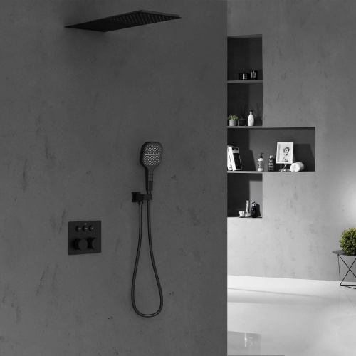 Душевая система Vincea VSFW-401TMB встраиваемая в стену с термостатом
