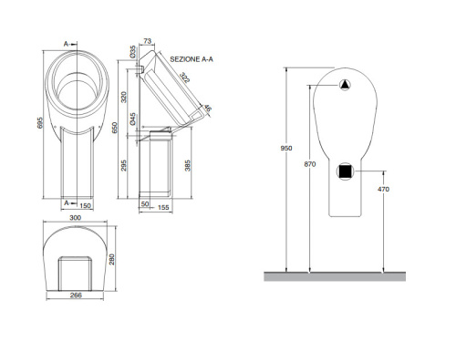 Писсуар Scarabeo Lavabi D Arredo 2014 подвесной - фото 2