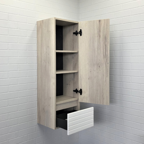 Шкаф-пенал Comforty Страсбург 00-00006574CF 35х32х110 подвесной цвет дуб дымчатый - фото 3