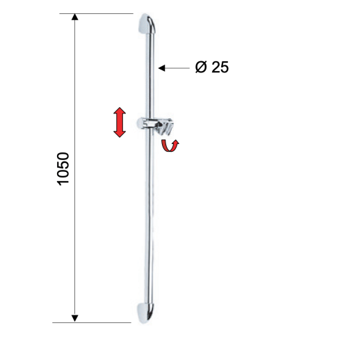 Душевая штанга Remer 319F настенная цвет хром - фото 2