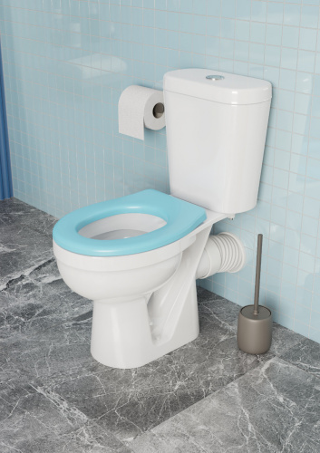 Унитаз-компакт напольный с бачком Santek Каспер 1WH501846 белый/голубой с сиденьем каскадный смыв - фото 5