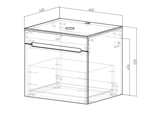 Тумба с раковиной Sintesi STL.W7817_SIN-LVB-APP-407 60х55х50 подвесная цвет белый - фото 5
