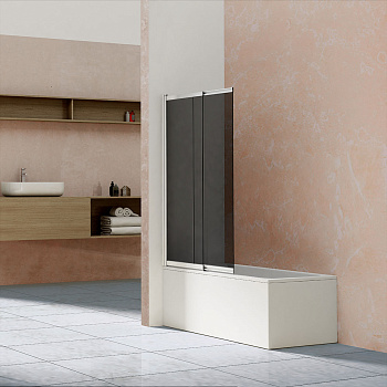 Душевая шторка на ванну Vincea VSB-1E VSB-1E100CG 100х145 стекло тонированное профиль хром глянцевый ориентация универсальная