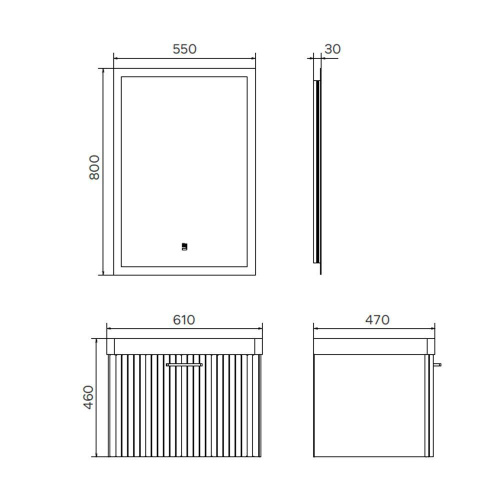 Тумба с раковиной Comforty Ангара 00-00021034CF 61х47х46 подвесная цвет дуб латте - фото 2