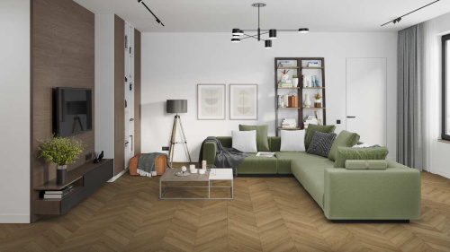 Кварцвиниловая плитка Damy Floor CHEVRON LVT DF04-Ch-LVT Лувр толщина 0.25 см 43 класс 600х127 - фото 2