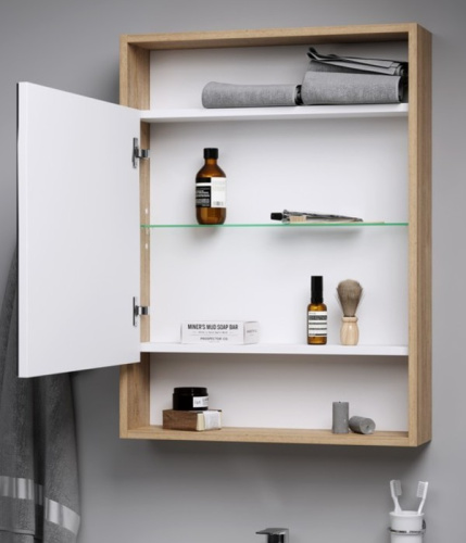 Зеркало-шкаф Aqwella Y SIT0405DB 50х15х80 подвесной цвет коричневый - фото 2