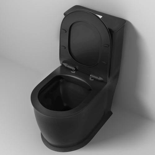 Унитаз напольный с бачком Grossman Retro GR-4492BMS черный матовый с сиденьем безободковый каскадный смыв - фото 5