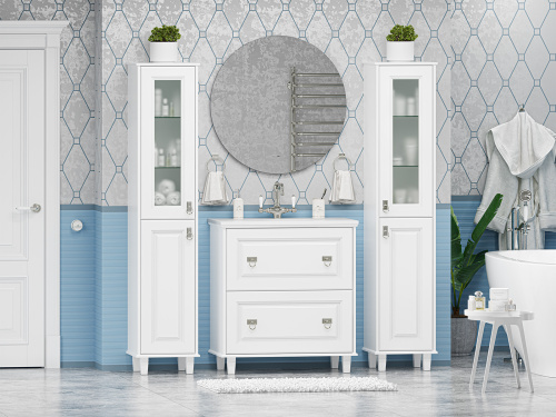 Шкаф-пенал Misty Версаль П-Вер05035-011ВСП 37х37х182 напольный цвет белый - фото 5