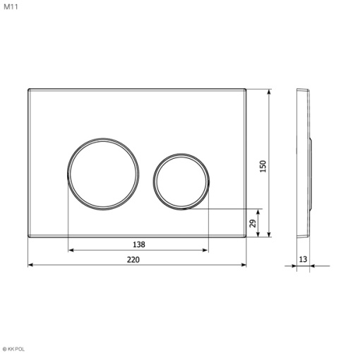 Клавиша смыва механическая KK POL M11 SPP/038/BR/K цвет бронза - фото 2