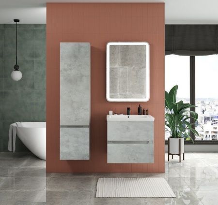 Шкаф-пенал Art&Max TECHNO AM-Techno-1600-AC-SO-LS935-L 40х160 подвесной цвет серый