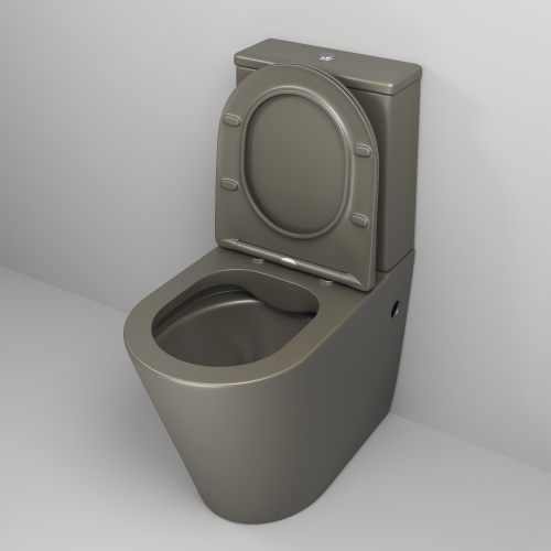 Унитаз напольный с бачком Grossman Color GR-4480GSMS хаки матовый с сиденьем безободковый каскадный смыв - фото 4