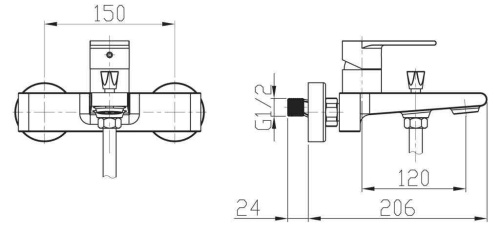 Смеситель BelBagno NOVA NOV-VASM-IN настенный сатин - фото 2