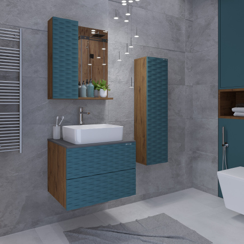 Шкаф-пенал Grossman Альба 303010 30х25х120 подвесной цвет веллингтон/бриз - фото 3