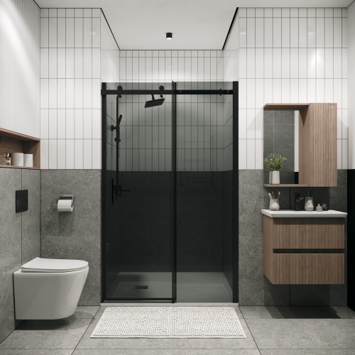 Душевая дверь Grossman Classic 100.K33.04.120.21.10 120х195 стекло тонированное профиль черный матовый - фото 4