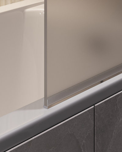 Шторка для ванны Timo T31 80х140 стекло матовое профиль черный ориентация универсальная - фото 3