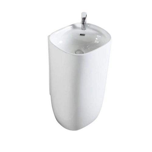 Раковина из сантехнического фарфора Vincea VBS-2P202 50х46 напольная цвет белый 1 отверстие под смеситель - фото 2