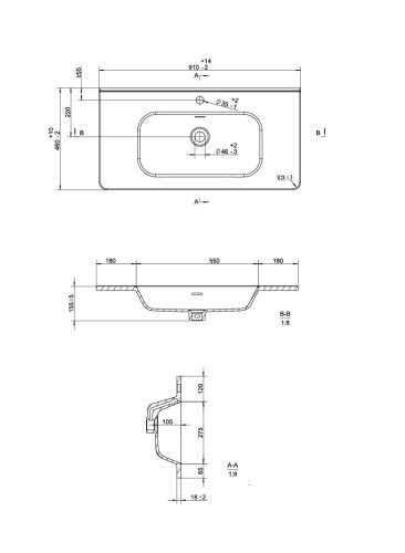 Раковина керамическая Uperwood Monica RMonica90wg 91х46 полувстраиваемая цвет белый - фото 2