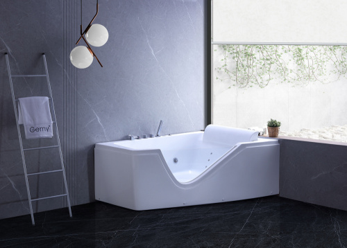 Ванна акриловая гидромассажная Gemy G9056 B R 170х130 пристенная асимметричная с каркасом - фото 3