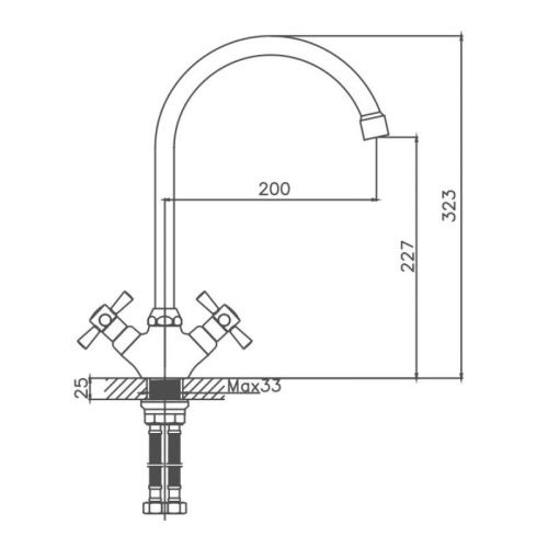 Смеситель для кухни Cron CN46142-6 на мойку красный - фото 3