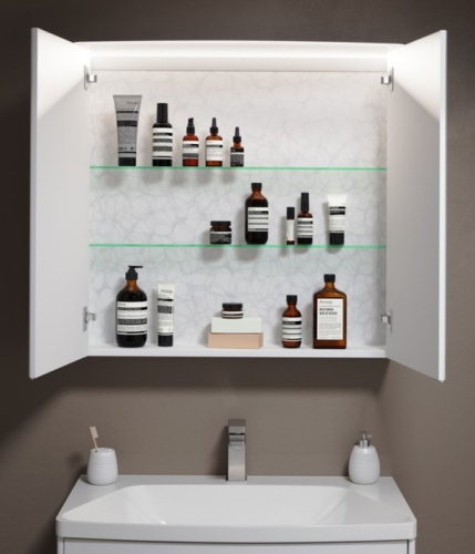 Зеркало-шкаф Aqwella Y NER0408 80х17х76 подвесной цвет белый - фото 3