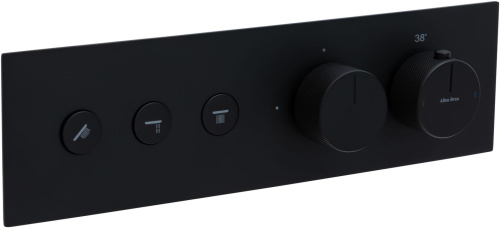 Смеситель для ванны с душем Allen Brau Liberty 5.33003-31 встраиваемый в стену черный с термостатом - фото 3