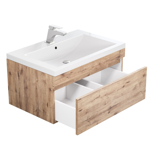 Тумба с раковиной Uperwood Eva 3930313471 74х48х35 цвет коричневый - фото 4