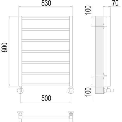 Полотенцесушитель Terminus 4670078529657 53х80 водяной хром - фото 3