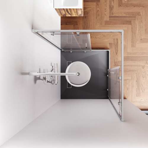 Душевой уголок Am.Pm Gem W90G-403-9090MT 90х90 стекло прозрачное профиль хром матовый без поддона - фото 4