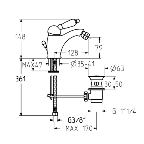 Смеситель Gattoni Nostromo 2756/27C0 OLD на биде хром - фото 2
