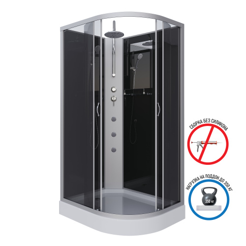 Душевая кабина Niagara Classic 35121433LBKTG 120х80 асимметричная без крыши ориентация левая - фото 2