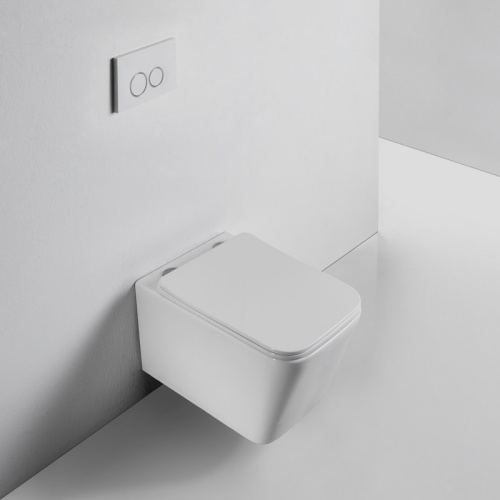 Унитаз подвесной Bond Cube F04-10 белый с сиденьем микролифт безободковый душевой смыв - фото 5