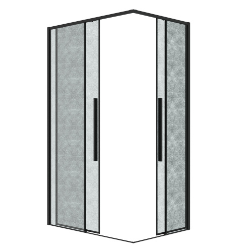 Душевой уголок Grossman Galaxy 300.K33.01.1110.21.02 110х100 стекло прозрачное профиль черный матовый без поддона - фото 2
