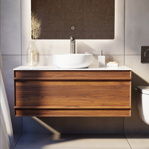 Тумба с раковиной+зеркало Art Decco Bridget (Бриджит) ABR10W22S3M0 100x45x40 подвесная цвет черный орех - фото 3