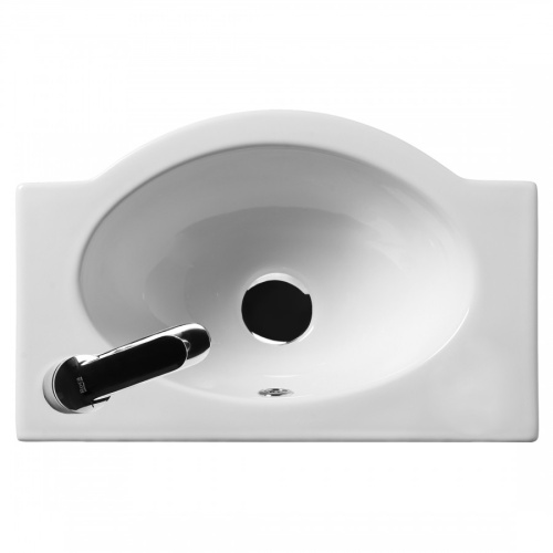 Раковина из сантехнического фарфора Santek Форум 1WH110545 29х46 подвесная цвет белый 1 отверстие под смеситель - фото 3