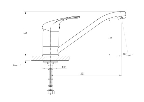 Смеситель для кухни Rush Corsica CO4240-27 на мойку хром - фото 2