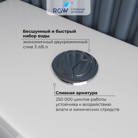 Унитаз напольный с бачком RGW 67420105-01 белый с сиденьем безободковый смыв торнадо