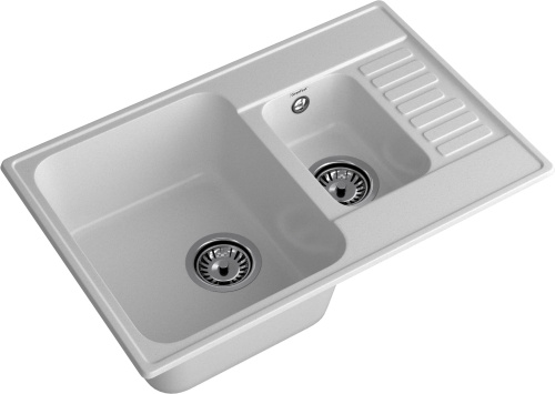 Кухонная мойка Granfest Quarz 21К серый 74х48 цвет серый поверхность матовая - фото 2
