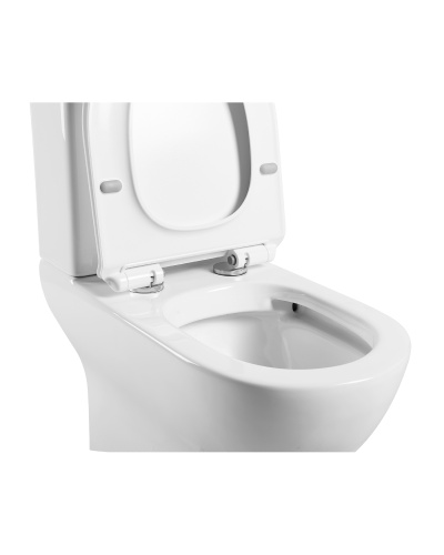 Унитаз напольный с бачком Agger AT03000 белый с сиденьем микролифт безободковый смыв торнадо - фото 5