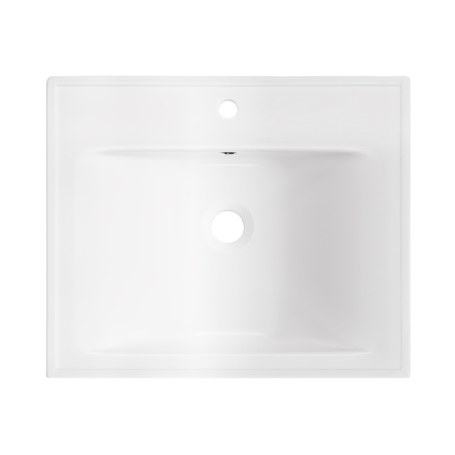 Раковина из сантехнического фарфора Wellsee FreeDom 151102000 55х46 подвесная цвет белый глянцевый 1 отверстие под смеситель - фото 3