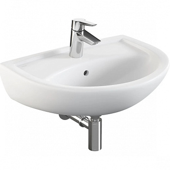 Раковина из сантехнического фарфора Vitra FIT 6894B099-1776 55х41 подвесная цвет белый 1 отверстие под смеситель
