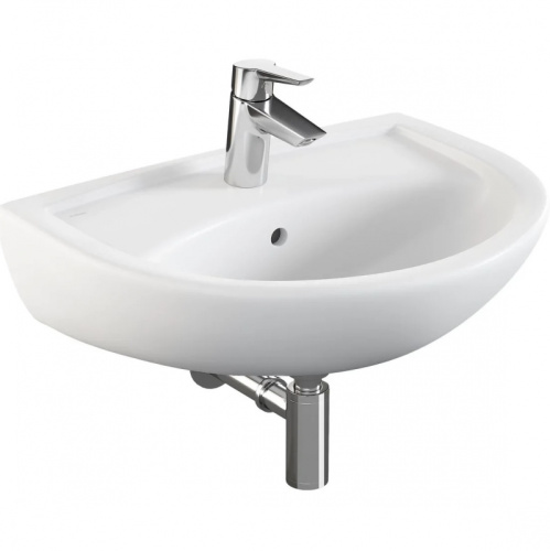 Раковина из сантехнического фарфора Vitra FIT 6894B099-1776 55х41 подвесная цвет белый 1 отверстие под смеситель