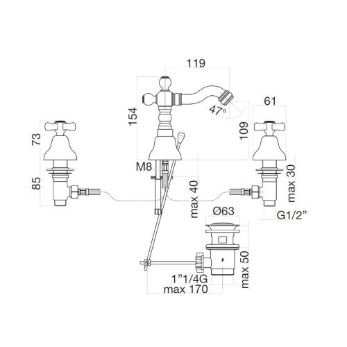 Смеситель Webert Armony AM710202060 на биде медь - фото 3