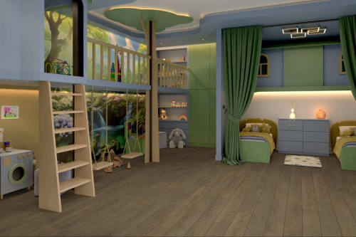 SPC ламинат Damy Floor FAMILY 0030-6 Дуб Мокко толщина 0.4 см 43 класс 1220х180 - фото 5